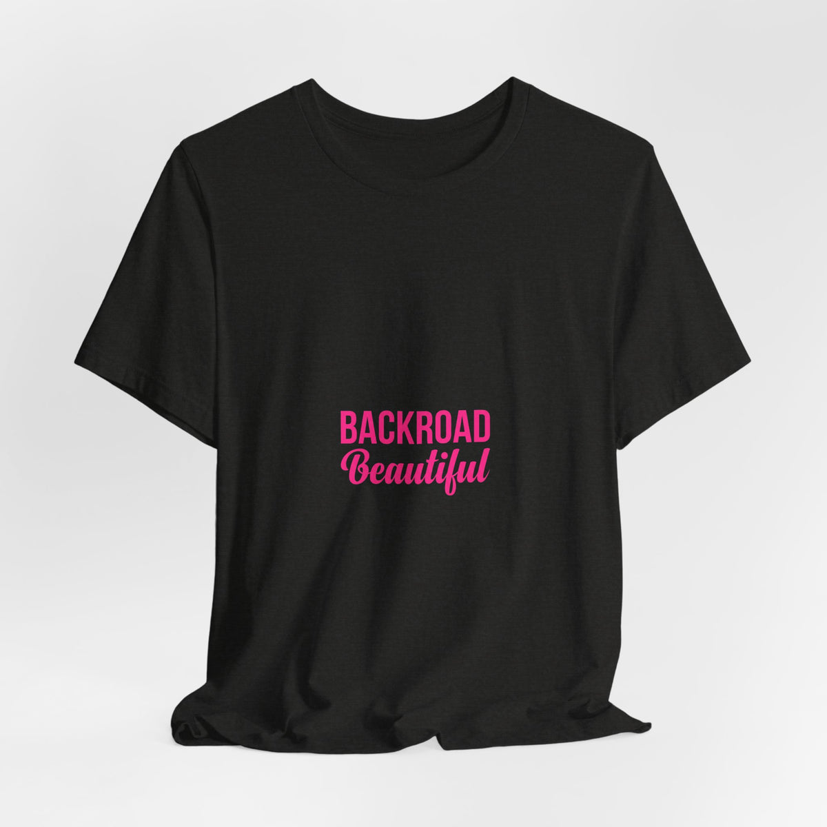 Backroad Beautiful Tee — Pink Script Graphic T‑Shirt