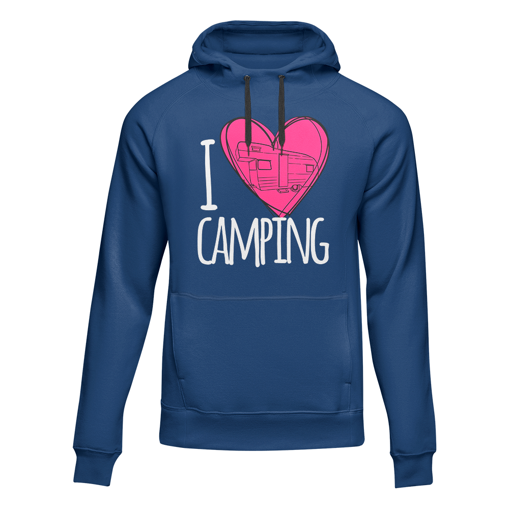 I Love Camping Adult Fleece Hoodie