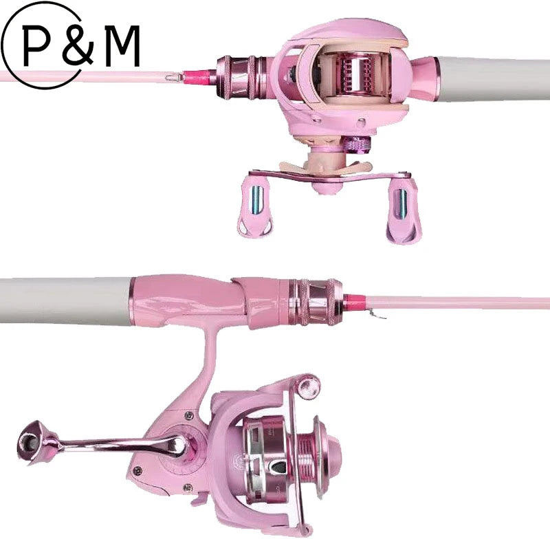 Pink Macaron UL Action Carbon Fishing Rod Women Ultra Light Lure Rod