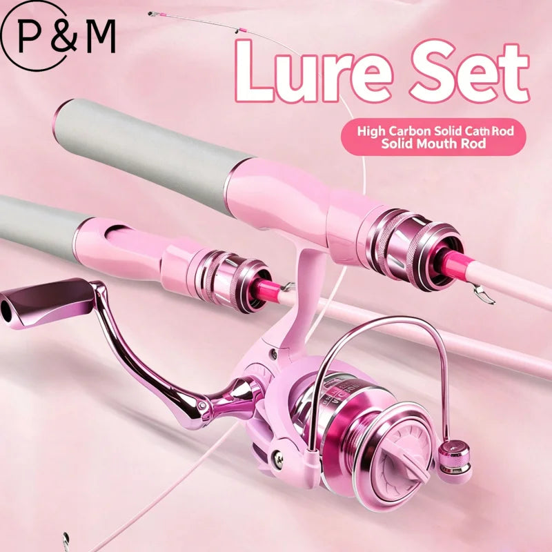Pink Macaron UL Action Carbon Fishing Rod Women Ultra Light Lure Rod