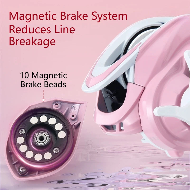 Macaron Pink Water Drop Wheel, Far Throw Fishing Wheel Temu with