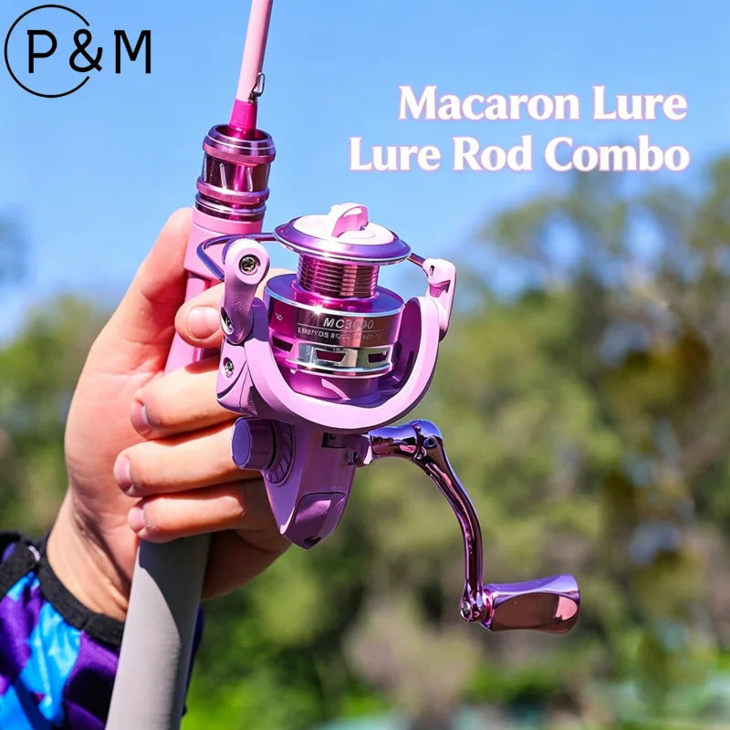 Pink Macaron UL Action Carbon Fishing Rod Women Ultra Light Lure Rod