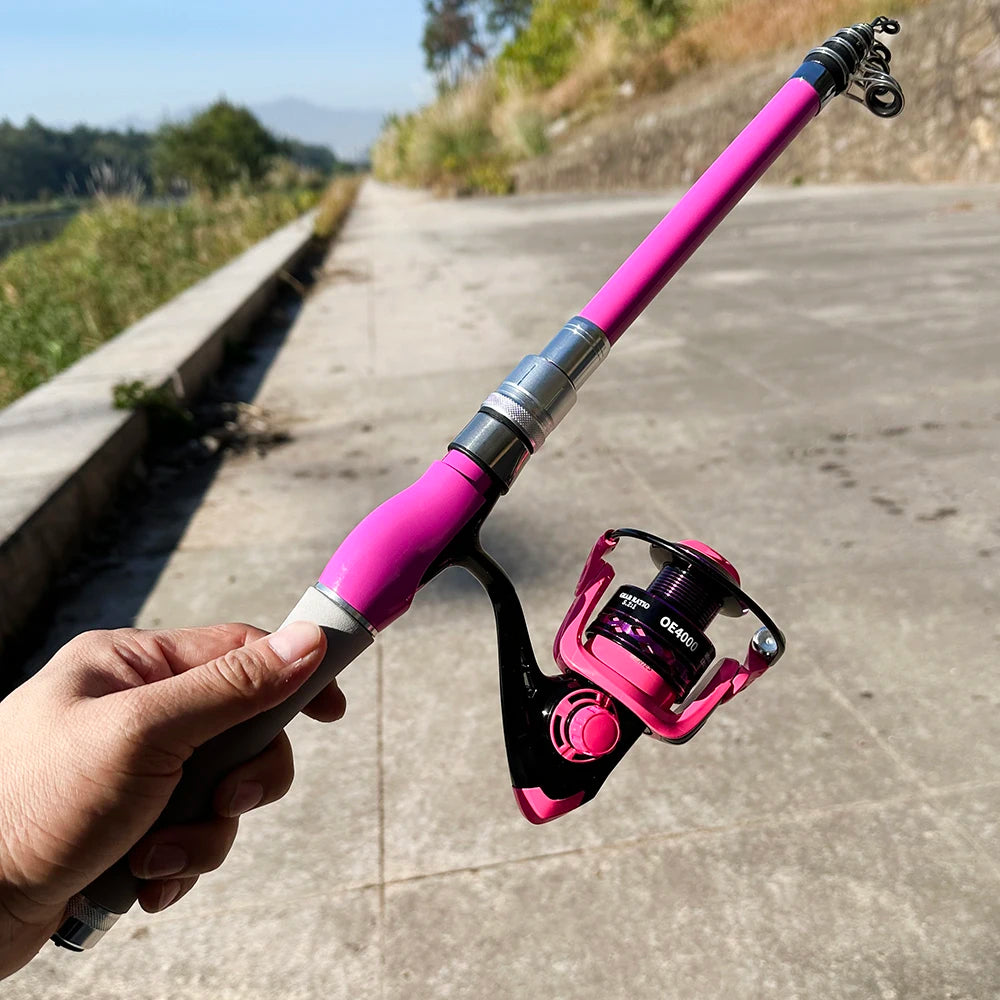 Portable Telescopic Fishing Rod Combo1.5-2.4m Fishing Rod and 2000