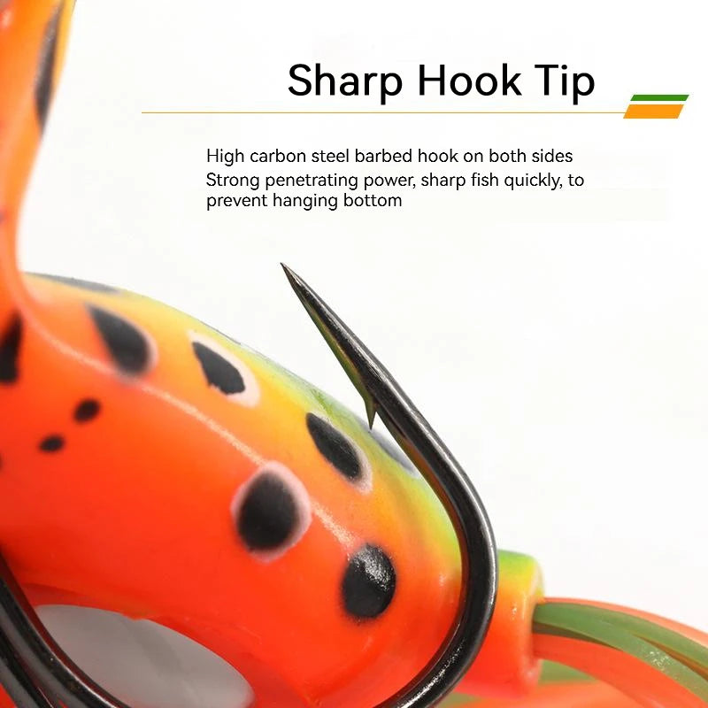 Big Mouth Topwater Frog Lures Durable Lifelike Silicone Bass Bait