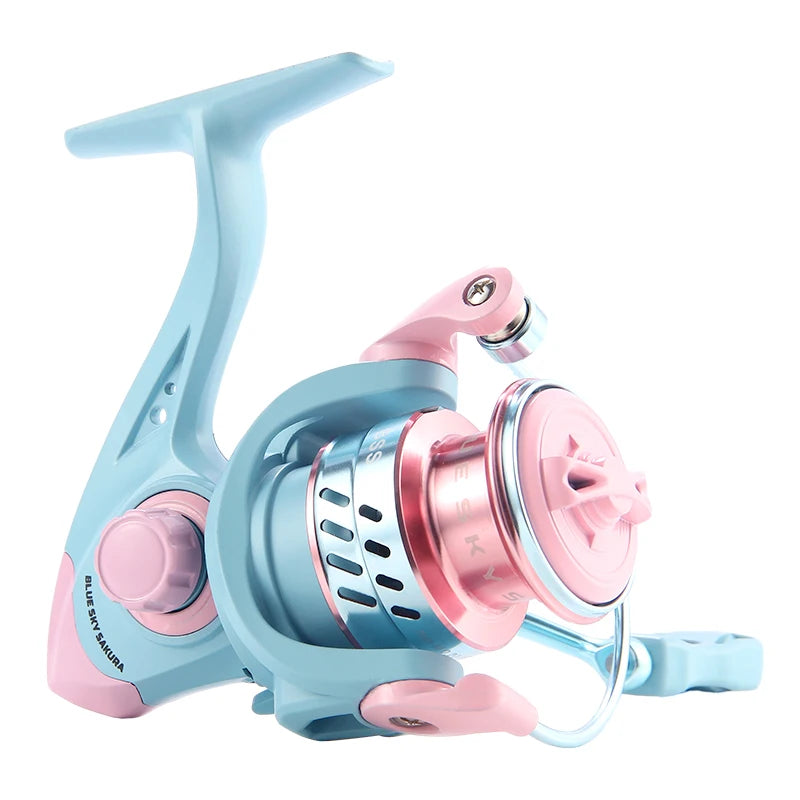 Blue Pink 1500-4000 Spinning Fishing Reel 5.2:1 GearRatio Max Drag 8kg