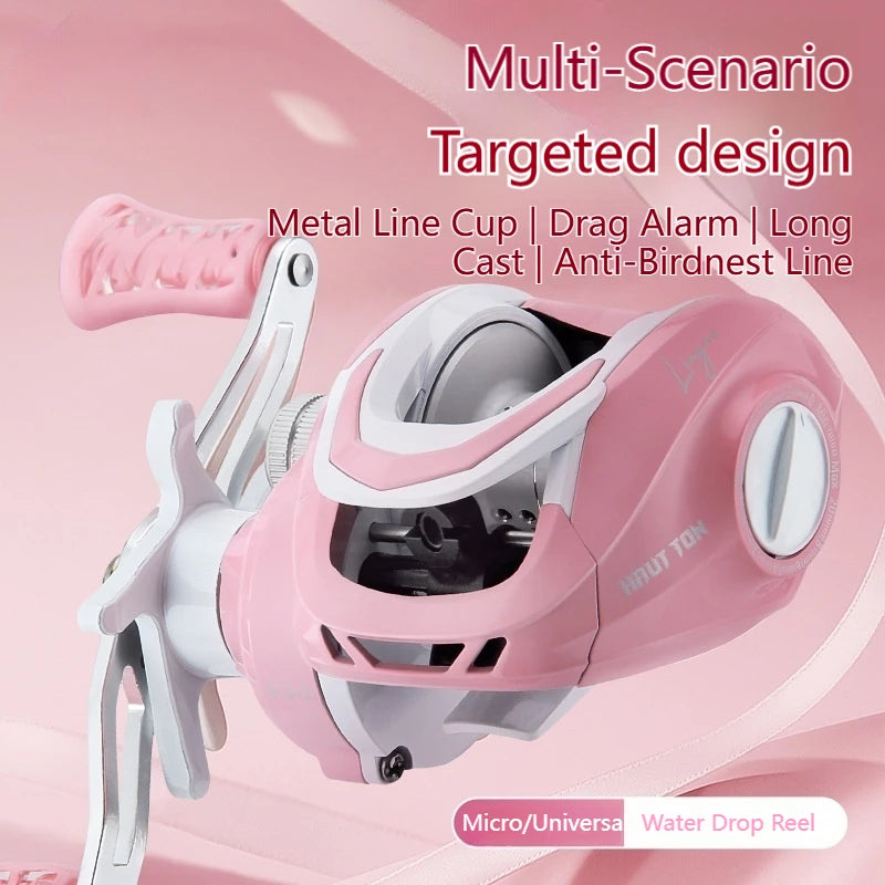 Macaron Pink Water Drop Wheel, Far Throw Fishing Wheel Temu with