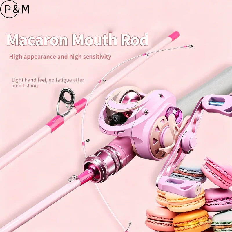 Pink Macaron UL Action Carbon Fishing Rod Women Ultra Light Lure Rod